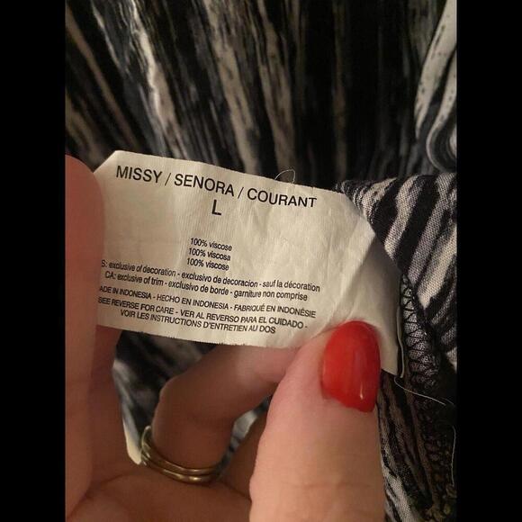 Gloria Vanderbilt long sleeve blue&white shirt Sz.L - Picture 4 of 4